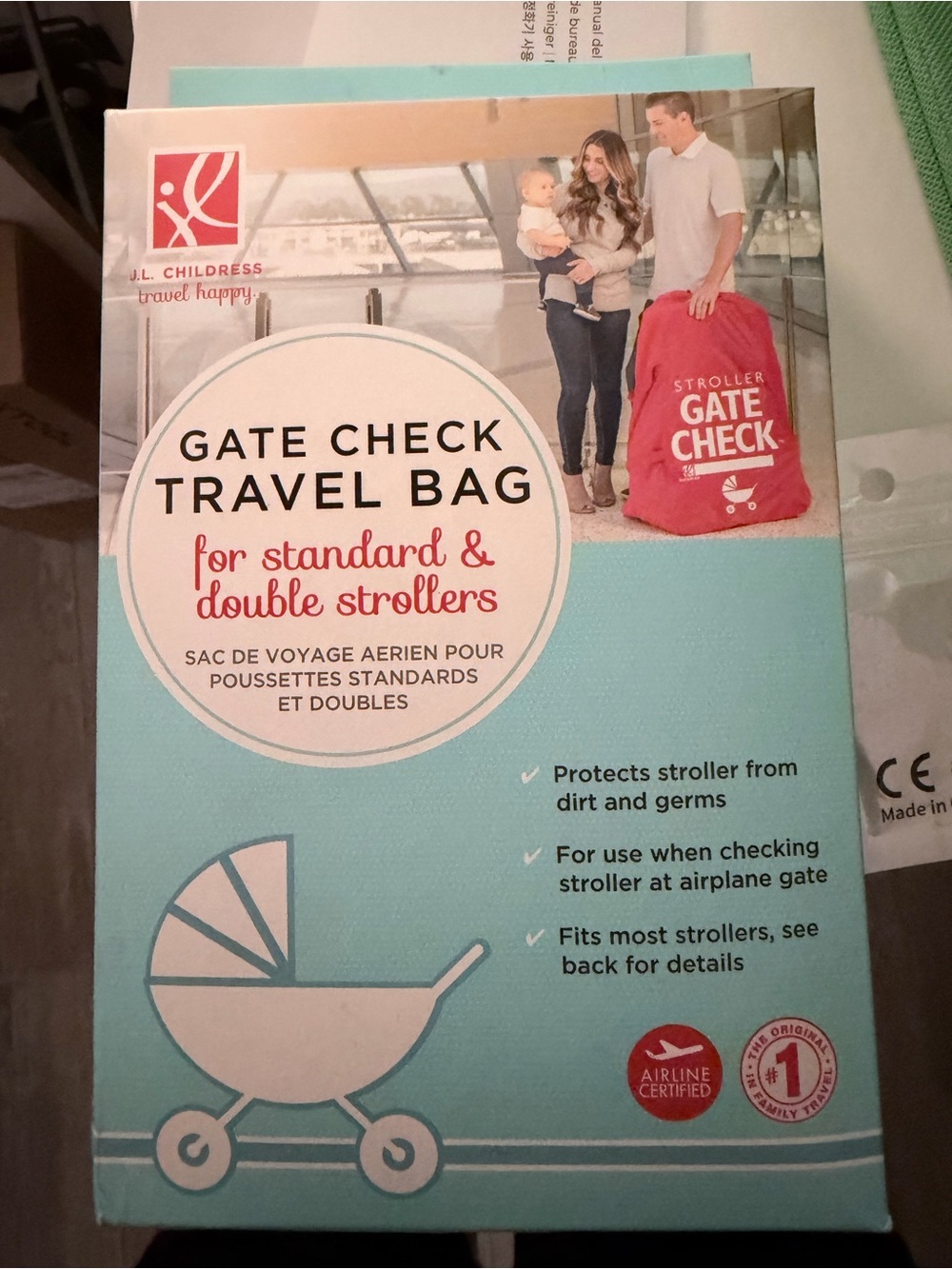 J.L. Childress Gate Check Travel Bag in Red- brand new